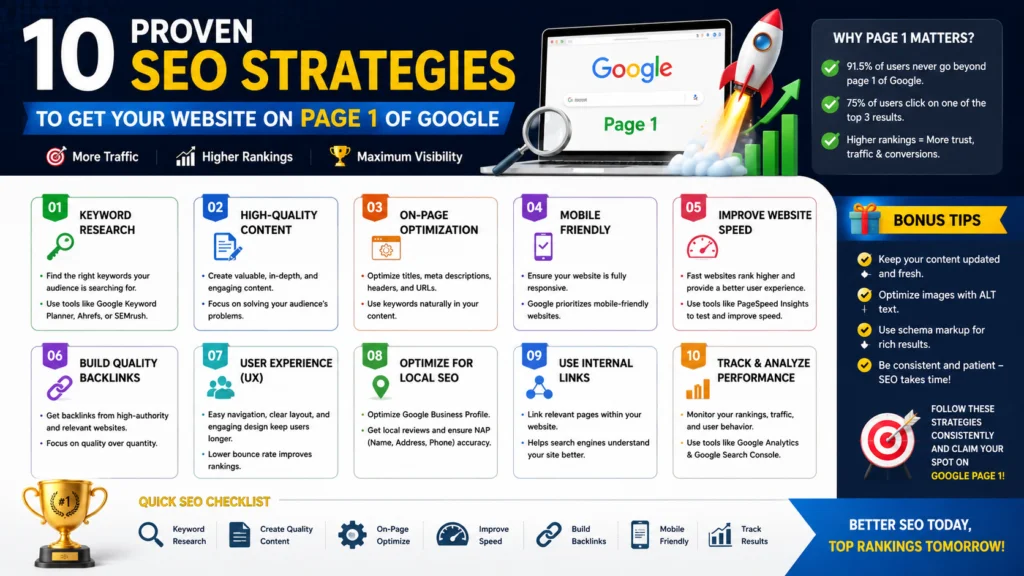 10 Proven SEO Strategies to Get Your Website on Page 1 of Google